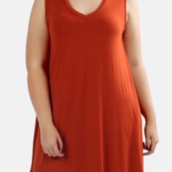 Plus Size Blue Swing Dress Casual - Picture 3 of 4